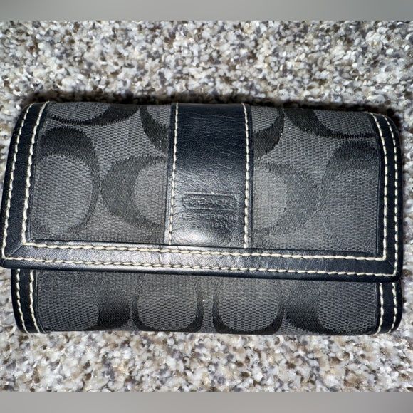Coach Handbags - Coach black classic logo fold wallet